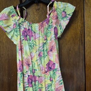 The Children's Place Floral Yellow and Pink Dress